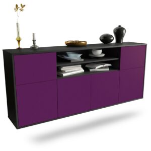 Sideboard Cedar Rapids | hängend | Korpus Anthrazit | Front in Lila | 180x79x35cm (BxHxT)