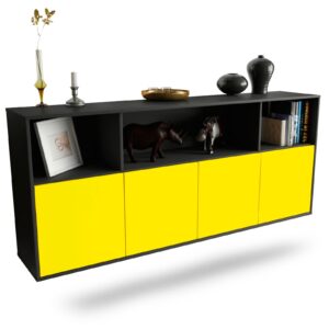 Sideboard Columbia | hängend | Korpus Anthrazit | Front in Gelb | 180x79x35cm (BxHxT)