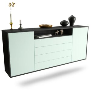 Sideboard New Haven | hängend | Korpus Anthrazit | Front in Mint | 180x79x35cm (BxHxT)
