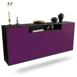 Sideboard New Haven | hängend | Korpus Anthrazit | Front in Lila | 180x79x35cm (BxHxT)