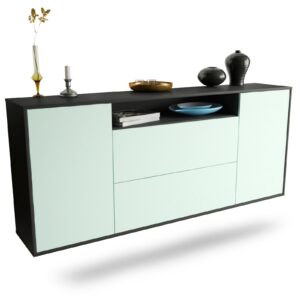 Sideboard Thousand Oaks | hängend | Korpus Anthrazit | Front in Mint | 180x79x35cm (BxHxT)