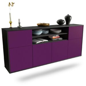 Sideboard Topeka | hängend | Korpus Anthrazit | Front in Lila | 180x79x35cm (BxHxT)