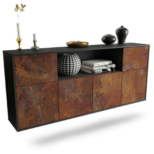 Sideboard West Valley City | hängend | Korpus Anthrazit | Front in Rost Optik | 180x79x35cm (BxHxT)