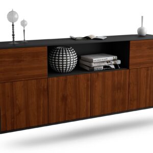 Sideboard West Valley City | hängend | Korpus Anthrazit | Front in Walnuss Holz Optik | 180x79x35cm (BxHxT)