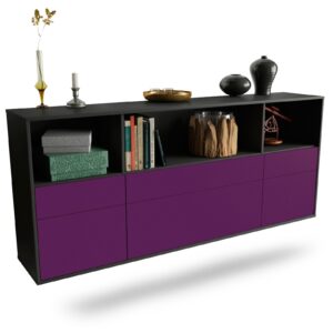 Sideboard Cary | hängend | Korpus Anthrazit | Front in Lila | 180x79x35cm (BxHxT)