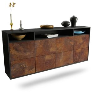 Sideboard Concord | hängend | Korpus Anthrazit | Front in Rost Optik | 180x79x35cm (BxHxT)