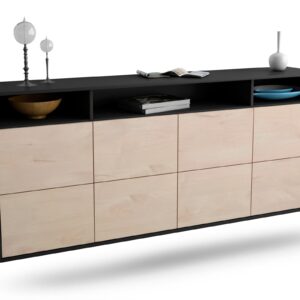 Sideboard Concord | hängend | Korpus Anthrazit | Front in Zeder Holz Optik | 180x79x35cm (BxHxT)