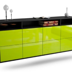 Sideboard Concord | hängend | Korpus Anthrazit | Front in Hochglanz Grün | 180x79x35cm (BxHxT)