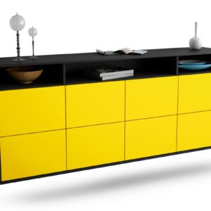 Sideboard Concord | hängend | Korpus Anthrazit | Front in Gelb | 180x79x35cm (BxHxT)
