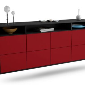 Sideboard Concord | hängend | Korpus Anthrazit | Front in Bordeaux | 180x79x35cm (BxHxT)
