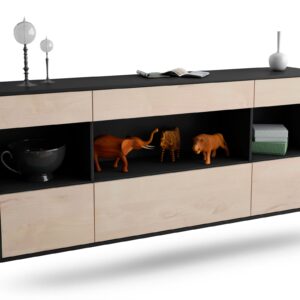 Sideboard Clarksville | hängend | Korpus Anthrazit | Front in Zeder Holz Optik | 180x79x35cm (BxHxT)