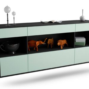 Sideboard Clarksville | hängend | Korpus Anthrazit | Front in Mint | 180x79x35cm (BxHxT)