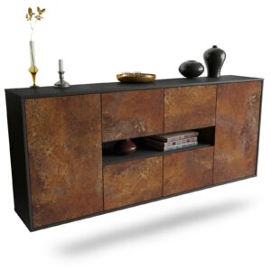 Sideboard Stamford | hängend | Korpus Anthrazit | Front in Rost Optik | 180x79x35cm (BxHxT)