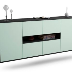 Sideboard Stamford | hängend | Korpus Anthrazit | Front in Mint | 180x79x35cm (BxHxT)