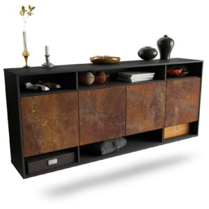 Sideboard Provo | hängend | Korpus Anthrazit | Front in Rost Optik | 180x79x35cm (BxHxT)