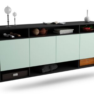 Sideboard Provo | hängend | Korpus Anthrazit | Front in Mint | 180x79x35cm (BxHxT)