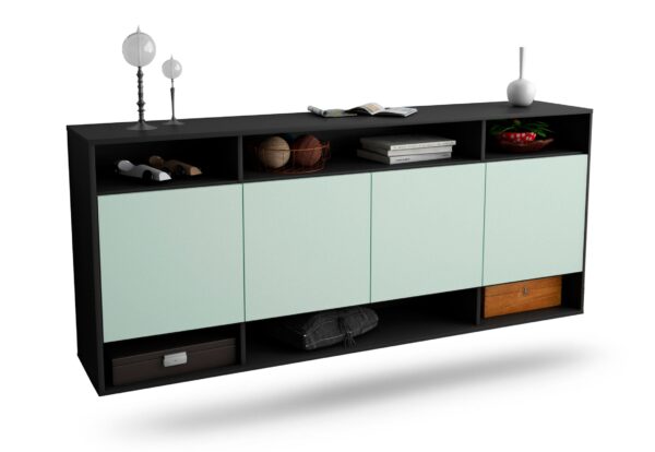 Sideboard Provo | hängend | Korpus Anthrazit | Front in Mint | 180x79x35cm (BxHxT)