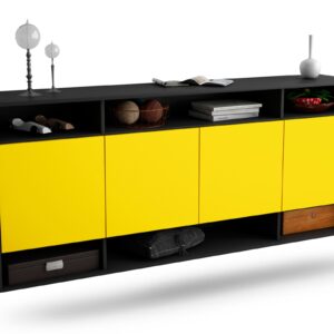 Sideboard Provo | hängend | Korpus Anthrazit | Front in Gelb | 180x79x35cm (BxHxT)