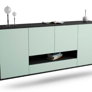 Sideboard Abilene | hängend | Korpus Anthrazit | Front in Mint | 180x79x35cm (BxHxT)