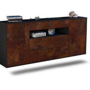 Sideboard Vallejo | hängend | Korpus Anthrazit | Front in Rost Optik | 180x79x35cm (BxHxT)