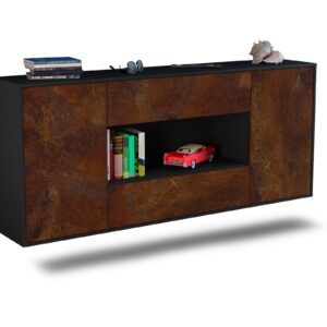 Sideboard Denton | hängend | Korpus Anthrazit | Front in Rost Optik | 180x79x35cm (BxHxT)