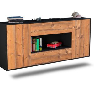 Sideboard Denton | hängend | Korpus Anthrazit | Front in Pinie Holz Optik | 180x79x35cm (BxHxT)