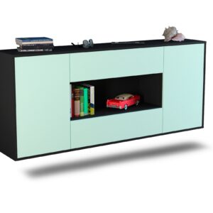 Sideboard Denton | hängend | Korpus Anthrazit | Front in Mint | 180x79x35cm (BxHxT)
