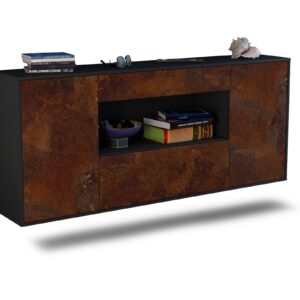 Sideboard Ann Arbor | hängend | Korpus Anthrazit | Front in Rost Optik | 180x79x35cm (BxHxT)