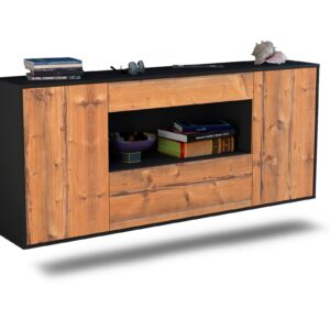 Sideboard Ann Arbor | hängend | Korpus Anthrazit | Front in Pinie Holz Optik | 180x79x35cm (BxHxT)
