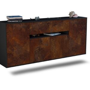 Sideboard Flint | hängend | Korpus Anthrazit | Front in Rost Optik | 180x79x35cm (BxHxT)