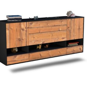 Sideboard Lafayette | hängend | Korpus Anthrazit | Front in Pinie Holz Optik | 180x79x35cm (BxHxT)