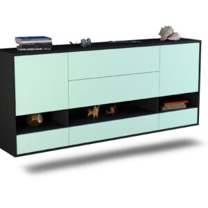 Sideboard Lafayette | hängend | Korpus Anthrazit | Front in Mint | 180x79x35cm (BxHxT)