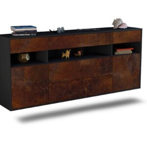 Sideboard Inglewood | hängend | Korpus Anthrazit | Front in Rost Optik | 180x79x35cm (BxHxT)