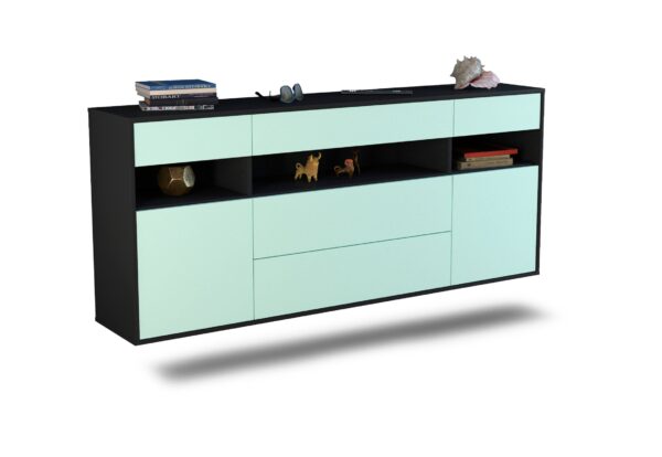 Sideboard Inglewood | hängend | Korpus Anthrazit | Front in Mint | 180x79x35cm (BxHxT)