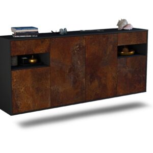 Sideboard Killeen | hängend | Korpus Anthrazit | Front in Rost Optik | 180x79x35cm (BxHxT)