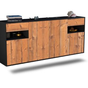 Sideboard Killeen | hängend | Korpus Anthrazit | Front in Pinie Holz Optik | 180x79x35cm (BxHxT)