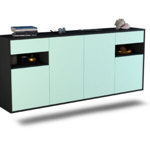 Sideboard Killeen | hängend | Korpus Anthrazit | Front in Mint | 180x79x35cm (BxHxT)