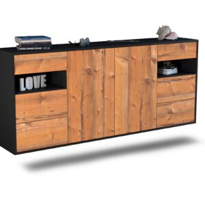 Sideboard Thornton | hängend | Korpus Anthrazit | Front in Pinie Holz Optik | 180x79x35cm (BxHxT)