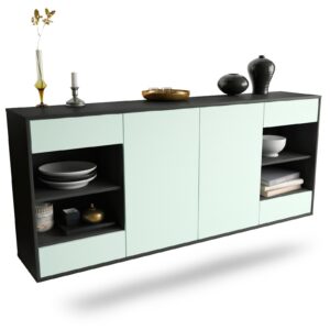 Sideboard Independence | hängend | Korpus Anthrazit | Front in Mint | 180x79x35cm (BxHxT)