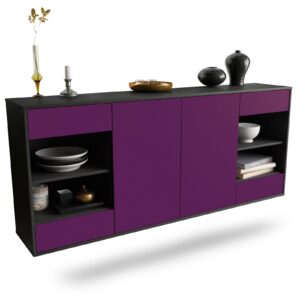 Sideboard Independence | hängend | Korpus Anthrazit | Front in Lila | 180x79x35cm (BxHxT)