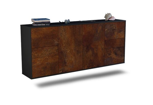 Sideboard Beaumont | hängend | Korpus Anthrazit | Front in Rost Optik | 180x79x35cm (BxHxT)