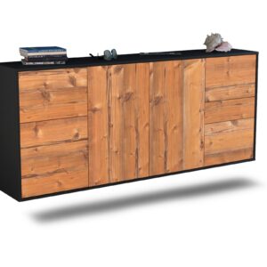 Sideboard Beaumont | hängend | Korpus Anthrazit | Front in Pinie Holz Optik | 180x79x35cm (BxHxT)
