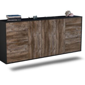 Sideboard Beaumont | hängend | Korpus Anthrazit | Front in Treibholz Holz Optik | 180x79x35cm (BxHxT)
