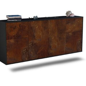 Sideboard Costa Mesa | hängend | Korpus Anthrazit | Front in Rost Optik | 180x79x35cm (BxHxT)
