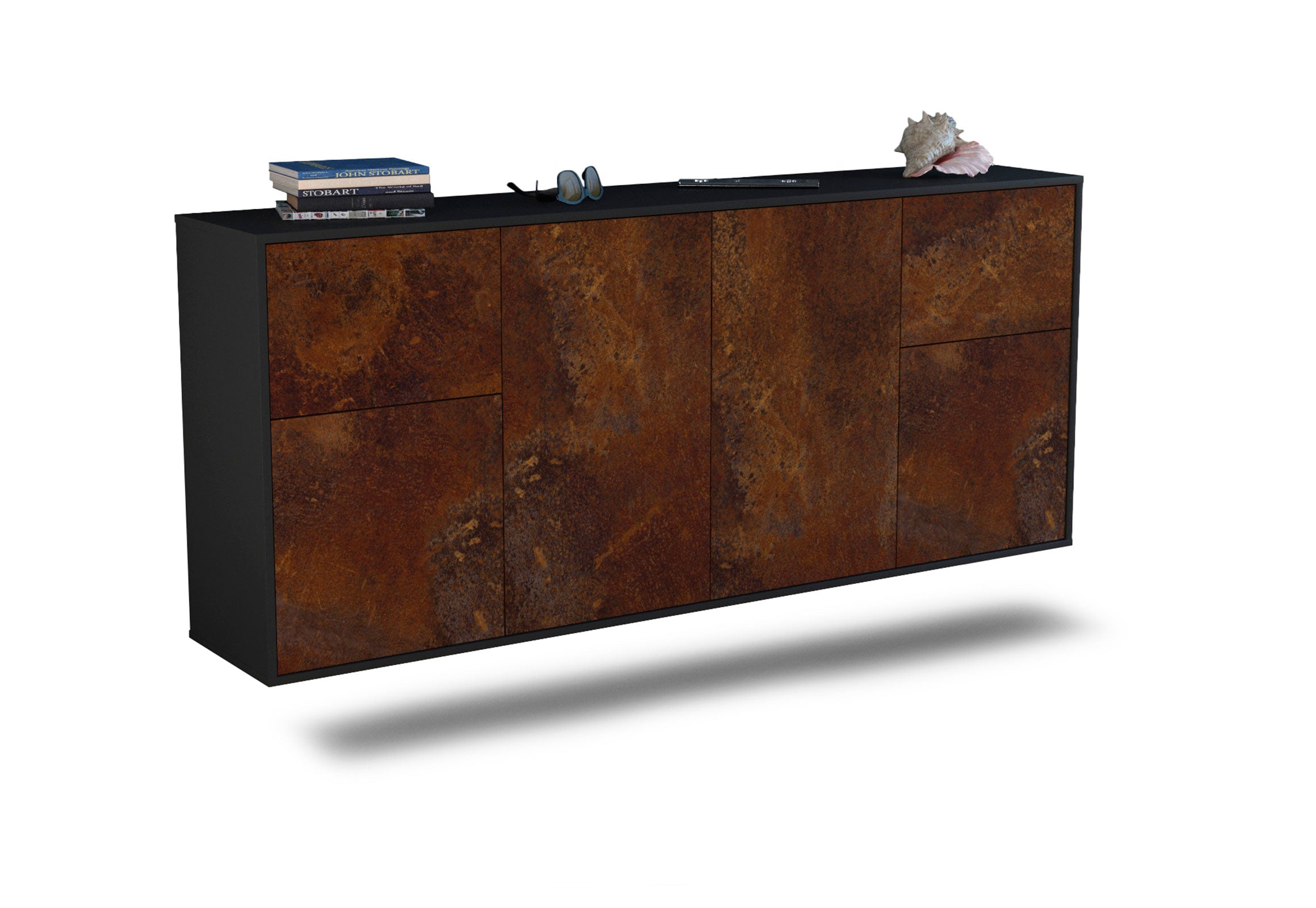 Sideboard Costa Mesa | hängend | Korpus Anthrazit | Front in Rost Optik | 180x79x35cm (BxHxT) 1 Sideboard Costa Mesa | hängend | Korpus Anthrazit | Front in Rost Optik | 180x79x35cm (BxHxT)