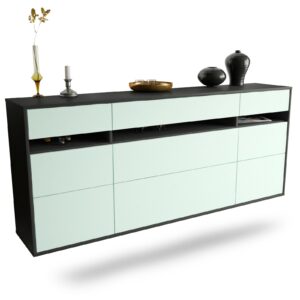 Sideboard Manchester | hängend | Korpus Anthrazit | Front in Mint | 180x79x35cm (BxHxT)