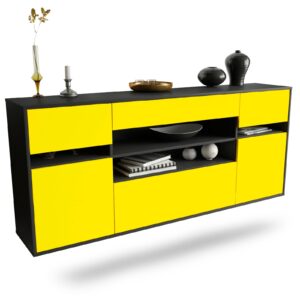 Sideboard Miramar | hängend | Korpus Anthrazit | Front in Gelb | 180x79x35cm (BxHxT)