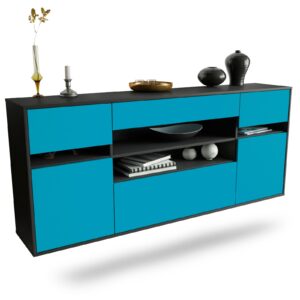 Sideboard Miramar | hängend | Korpus Anthrazit | Front in Türkis | 180x79x35cm (BxHxT)