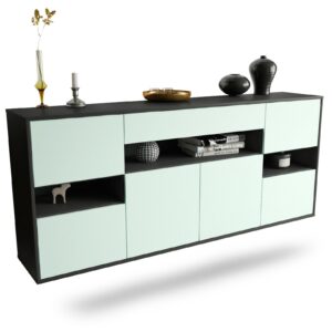 Sideboard Downey | hängend | Korpus Anthrazit | Front in Mint | 180x79x35cm (BxHxT)