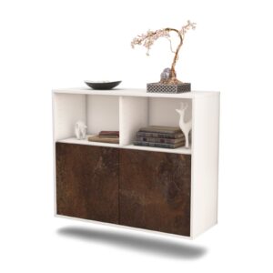 Sideboard Rochester | hängend | Korpus Weiß | Front in Rost Optik | 92x79x35cm (BxHxT)